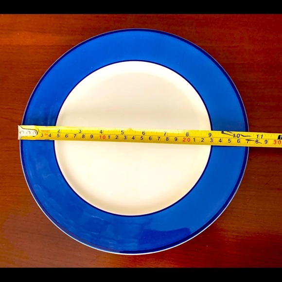 Set of 4 beautiful glossy cobalt blue & white porcelain plates made in Italy - Picture 6 of 10